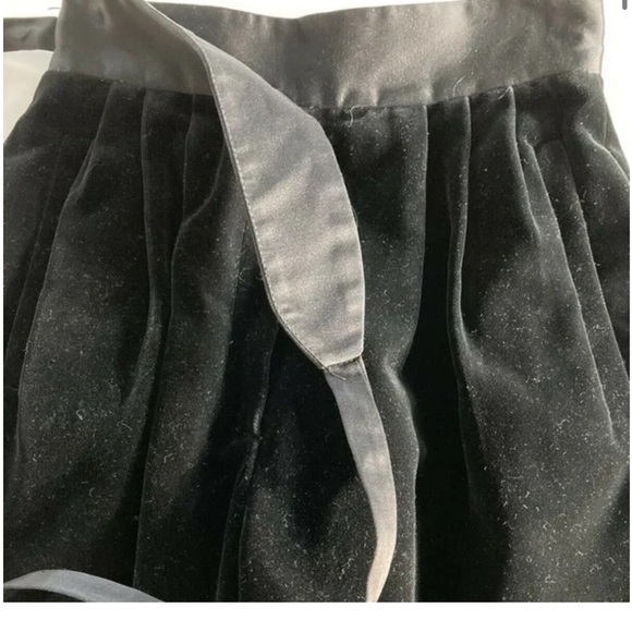 Vintage Velvet Tuxedo Satin Tie Waist High Rise Pants Size 6 - Picture 7 of 10